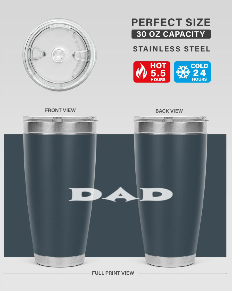 dadg 29# Tumbler in stainless steel with a drink-thru lid, showcasing its sleek design and double wall insulation.