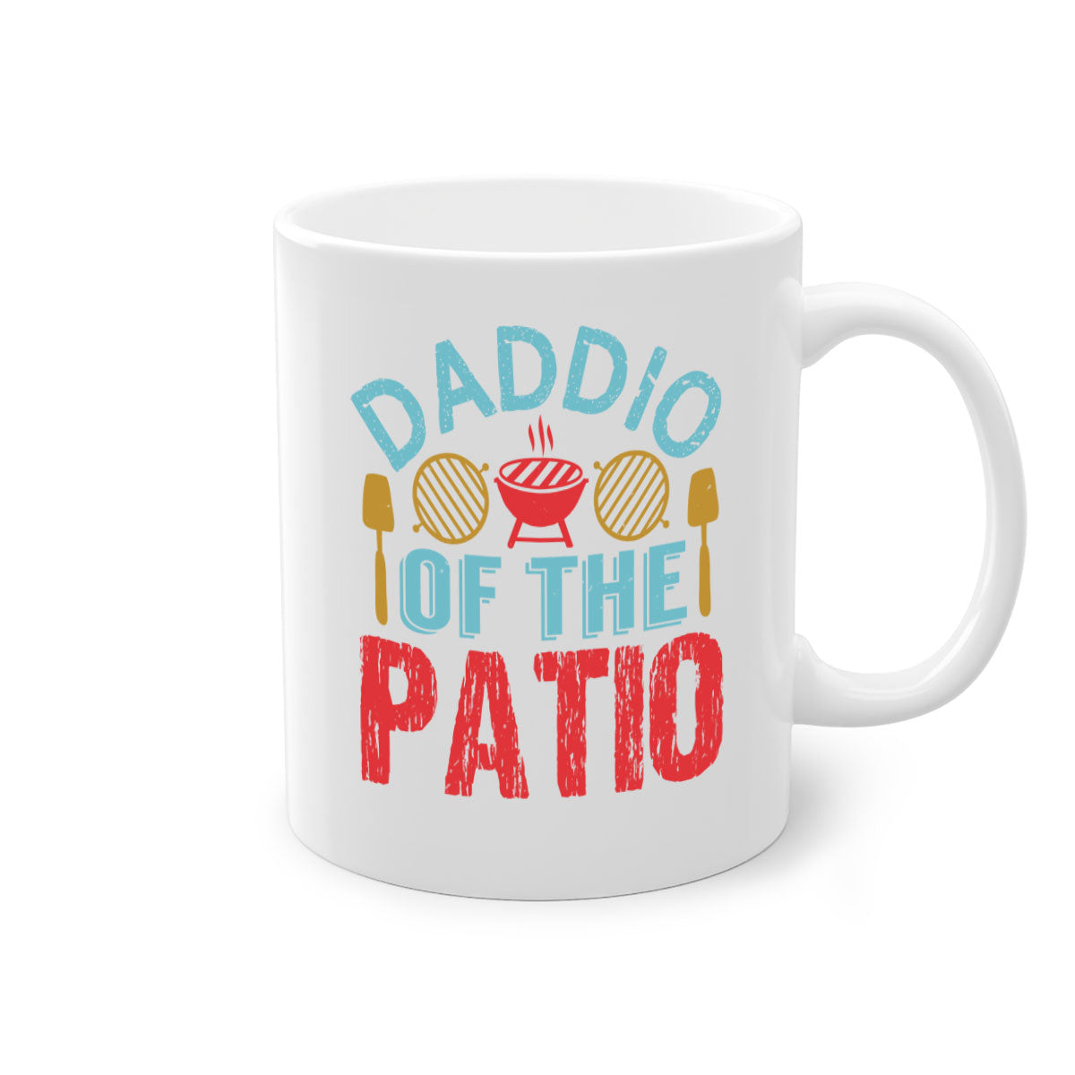 Daddio of the Patio 47# Mug featuring a glossy finish, colored handle, and interior, available in multiple colors and sizes.