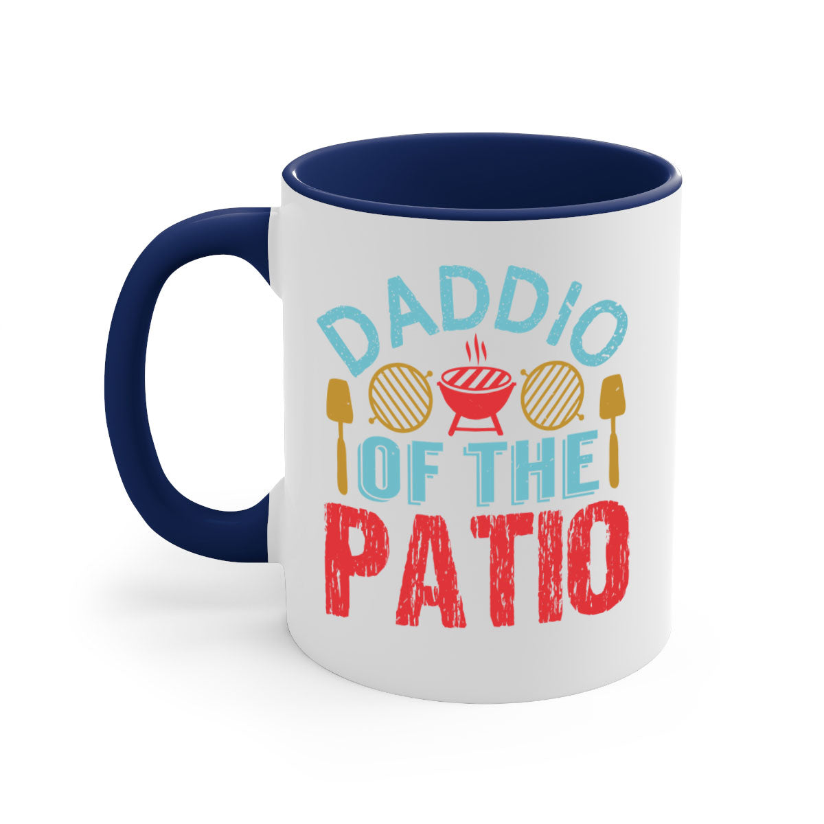 Daddio of the Patio 47# Mug featuring a glossy finish, colored handle, and interior, available in multiple colors and sizes.