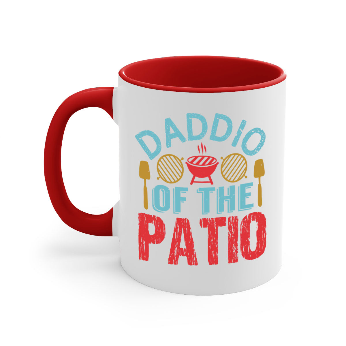 Daddio of the Patio 47# Mug featuring a glossy finish, colored handle, and interior, available in multiple colors and sizes.