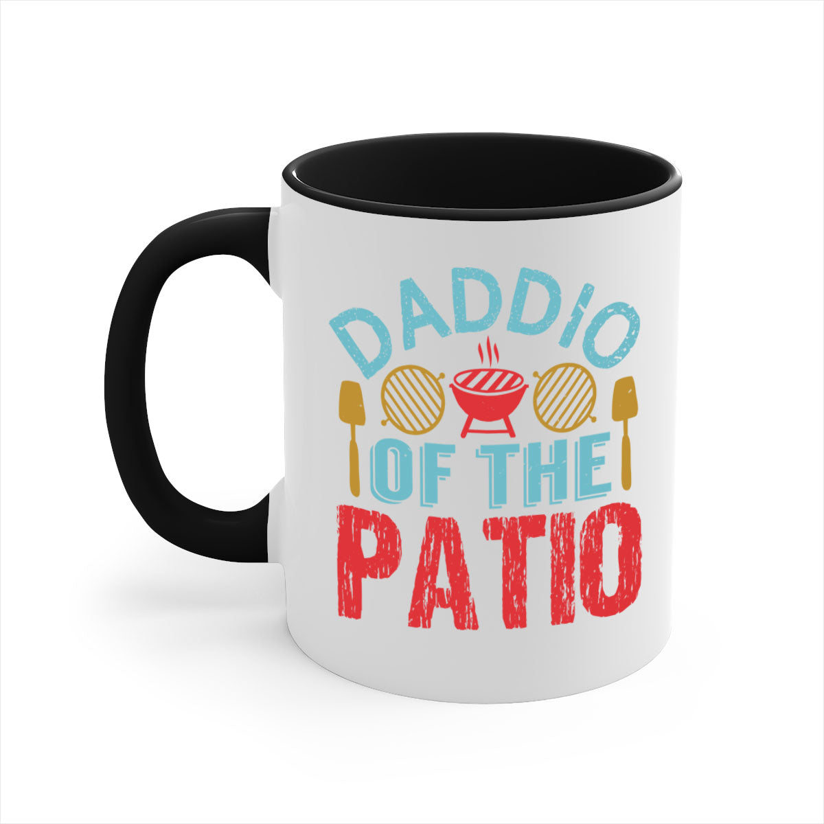 Daddio of the Patio 47# Mug featuring a glossy finish, colored handle, and interior, available in multiple colors and sizes.