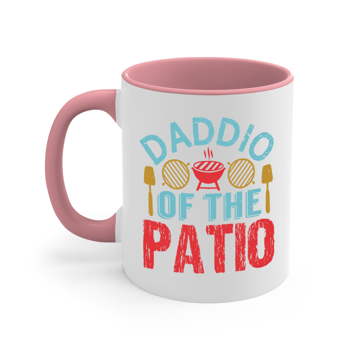 Daddio of the Patio 47# Mug featuring a glossy finish, colored handle, and interior, available in multiple colors and sizes.