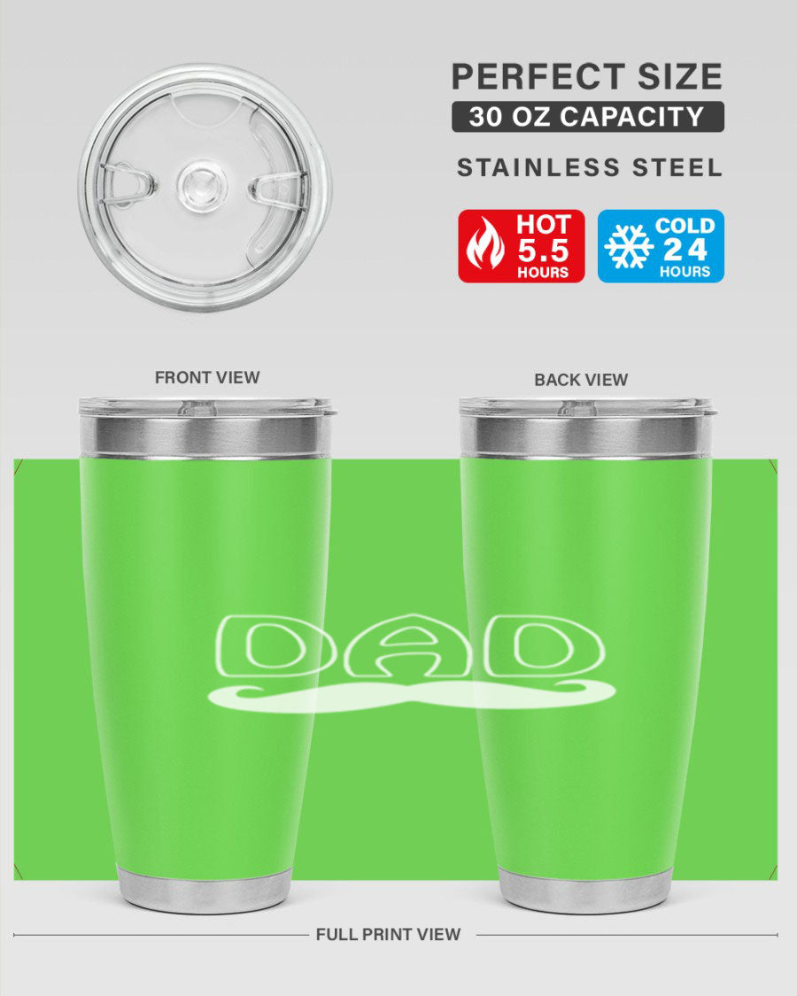 dadk 28# Tumbler in stainless steel with a sleek design, showcasing its double wall vacuum insulation and drink-thru lid.