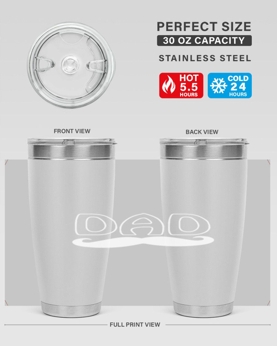 dadk 28# Tumbler in stainless steel with a sleek design, showcasing its double wall vacuum insulation and drink-thru lid.