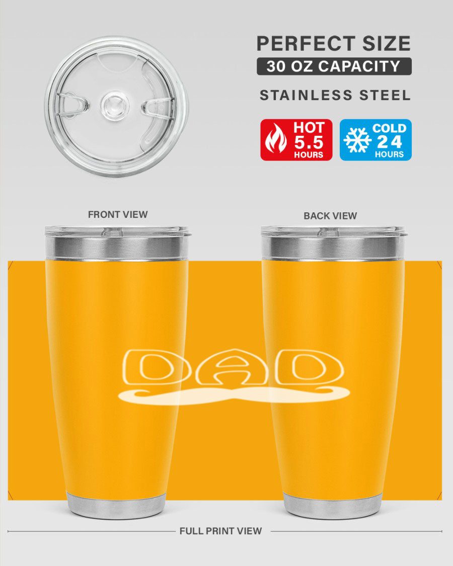 dadk 28# Tumbler in stainless steel with a sleek design, showcasing its double wall vacuum insulation and drink-thru lid.
