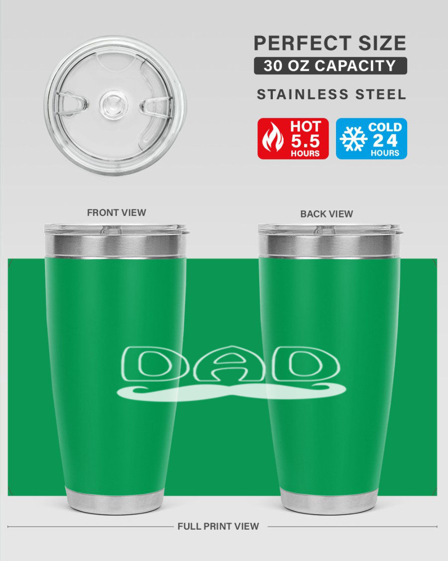 dadk 28# Tumbler in stainless steel with a sleek design, showcasing its double wall vacuum insulation and drink-thru lid.
