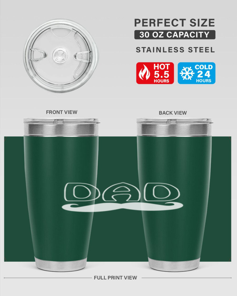 dadk 28# Tumbler in stainless steel with a sleek design, showcasing its double wall vacuum insulation and drink-thru lid.
