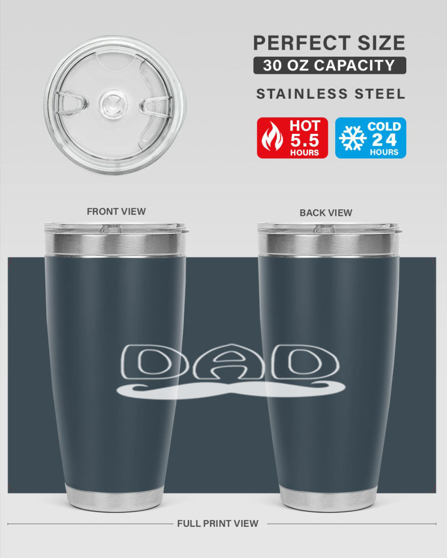 dadk 28# Tumbler in stainless steel with a sleek design, showcasing its double wall vacuum insulation and drink-thru lid.