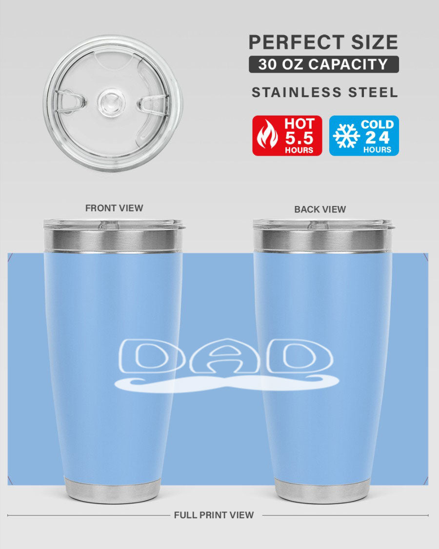 dadk 28# Tumbler in stainless steel with a sleek design, showcasing its double wall vacuum insulation and drink-thru lid.