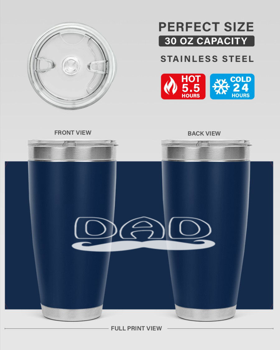 dadk 28# Tumbler in stainless steel with a sleek design, showcasing its double wall vacuum insulation and drink-thru lid.