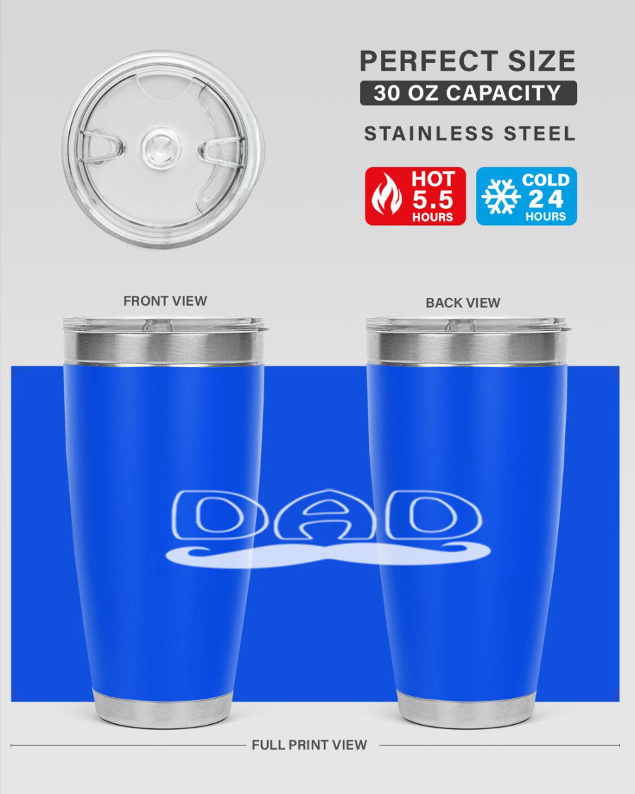 dadk 28# Tumbler in stainless steel with a sleek design, showcasing its double wall vacuum insulation and drink-thru lid.