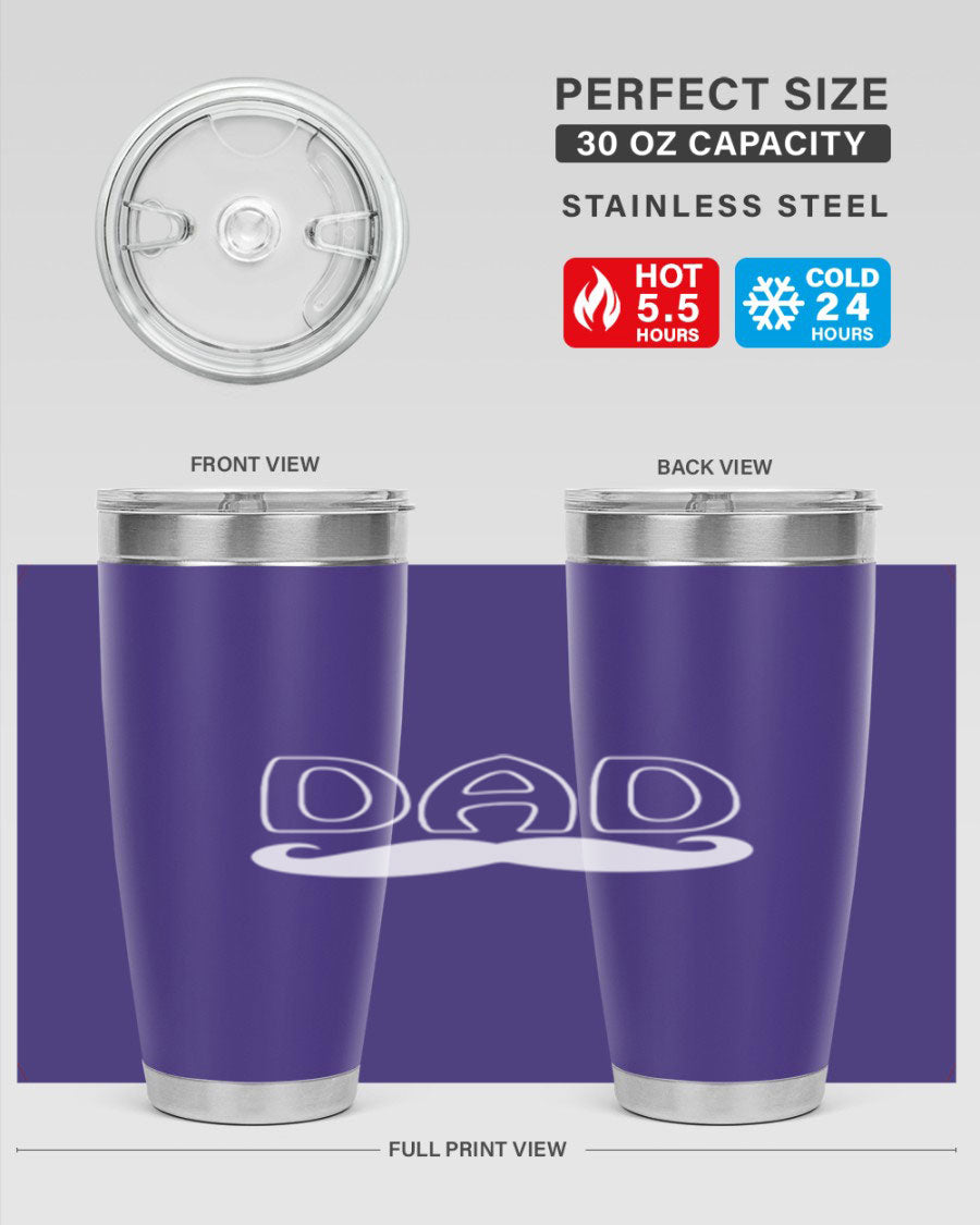 dadk 28# Tumbler in stainless steel with a sleek design, showcasing its double wall vacuum insulation and drink-thru lid.