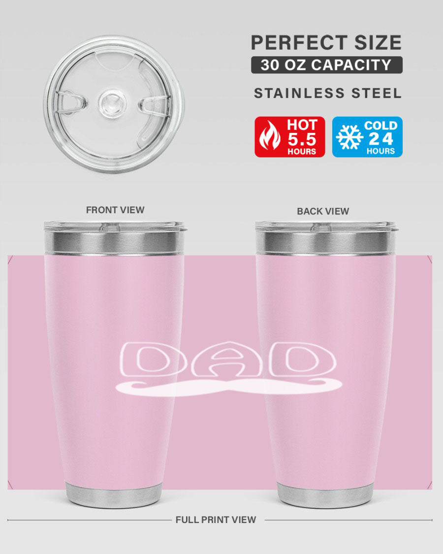 dadk 28# Tumbler in stainless steel with a sleek design, showcasing its double wall vacuum insulation and drink-thru lid.