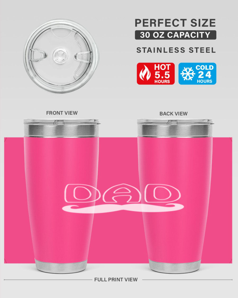 dadk 28# Tumbler in stainless steel with a sleek design, showcasing its double wall vacuum insulation and drink-thru lid.