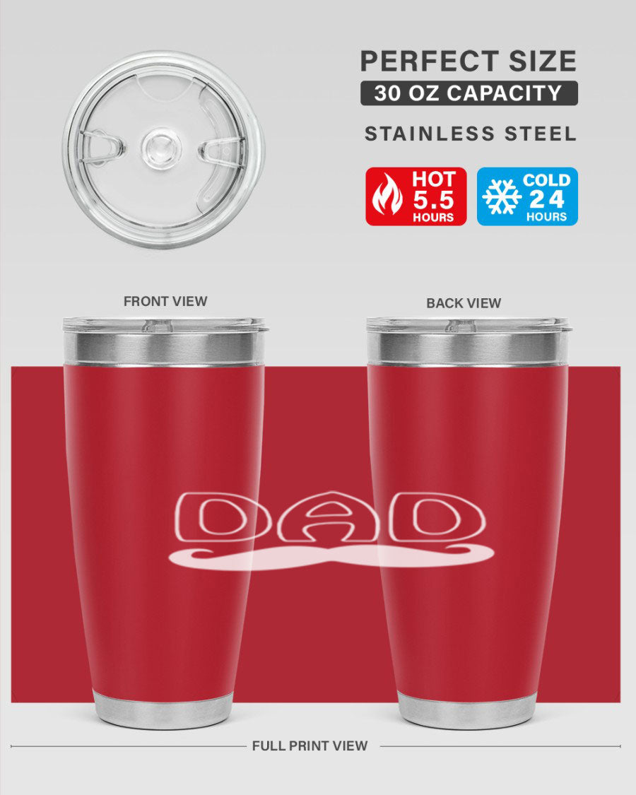 dadk 28# Tumbler in stainless steel with a sleek design, showcasing its double wall vacuum insulation and drink-thru lid.