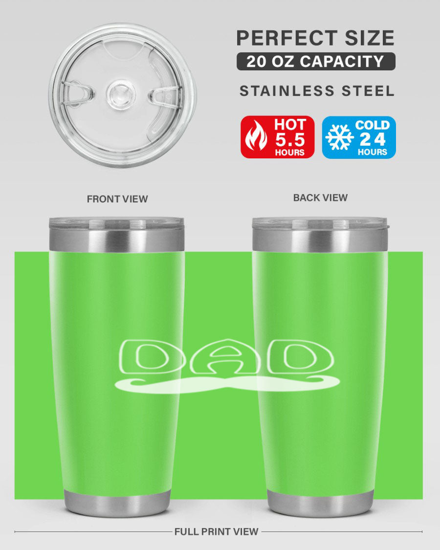 dadk 28# Tumbler in stainless steel with a sleek design, showcasing its double wall vacuum insulation and drink-thru lid.