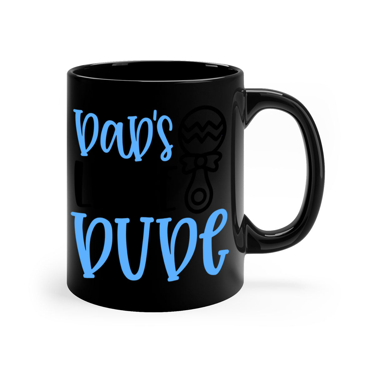 Dads Little Dude Style 102# Mug featuring a glossy finish, colored handle, and interior in five vibrant colors.