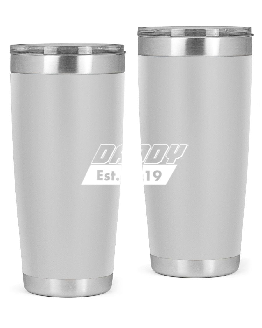 Daddy Est 24# Tumbler in stainless steel with a sleek design, perfect for keeping drinks hot or cold.