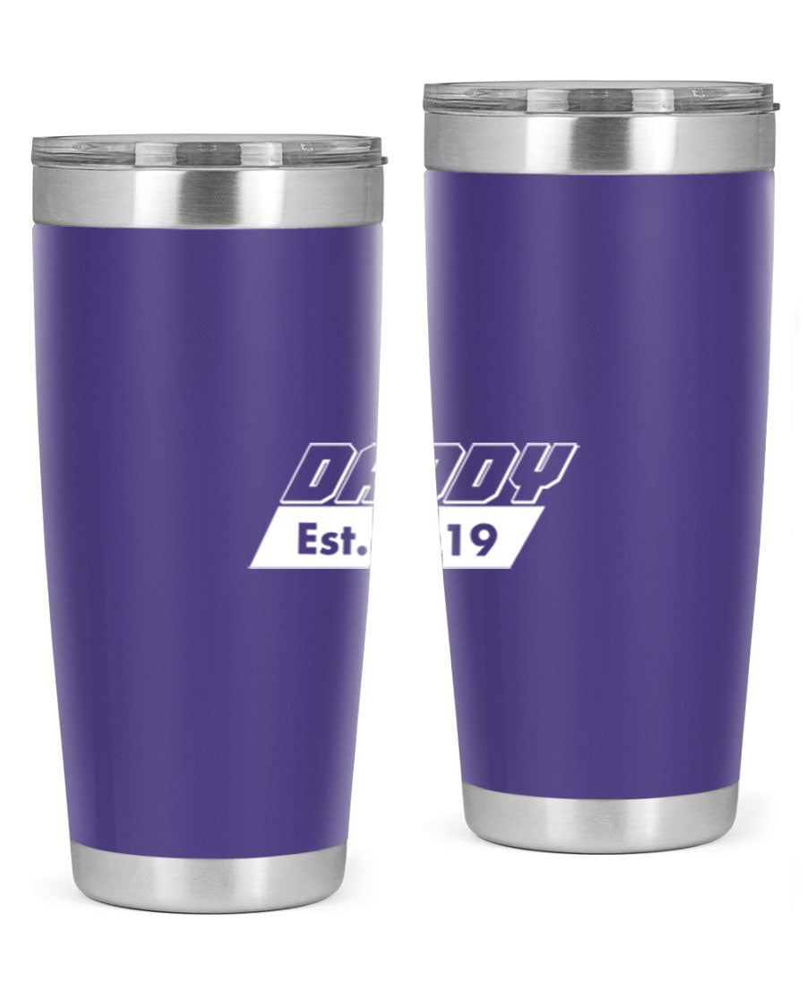Daddy Est 24# Tumbler in stainless steel with a sleek design, perfect for keeping drinks hot or cold.