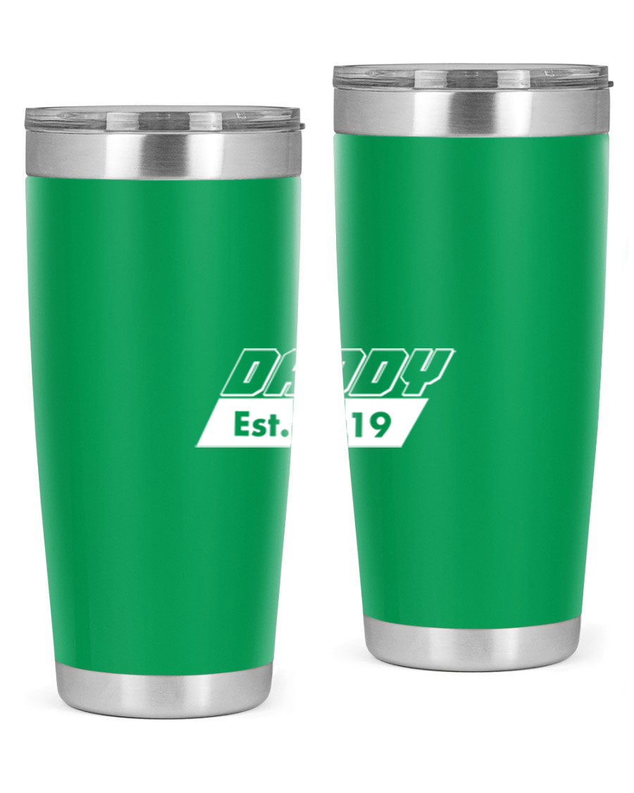 Daddy Est 24# Tumbler in stainless steel with a sleek design, perfect for keeping drinks hot or cold.