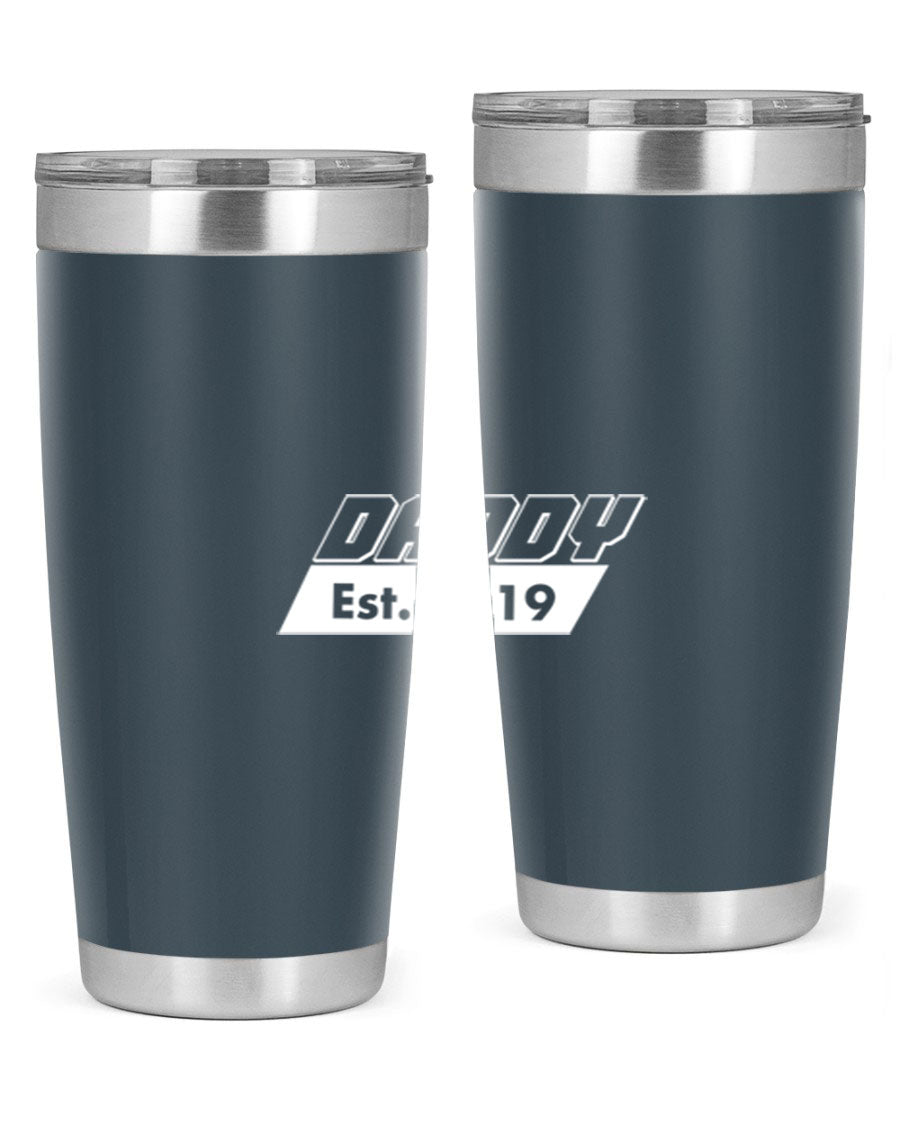Daddy Est 24# Tumbler in stainless steel with a sleek design, perfect for keeping drinks hot or cold.