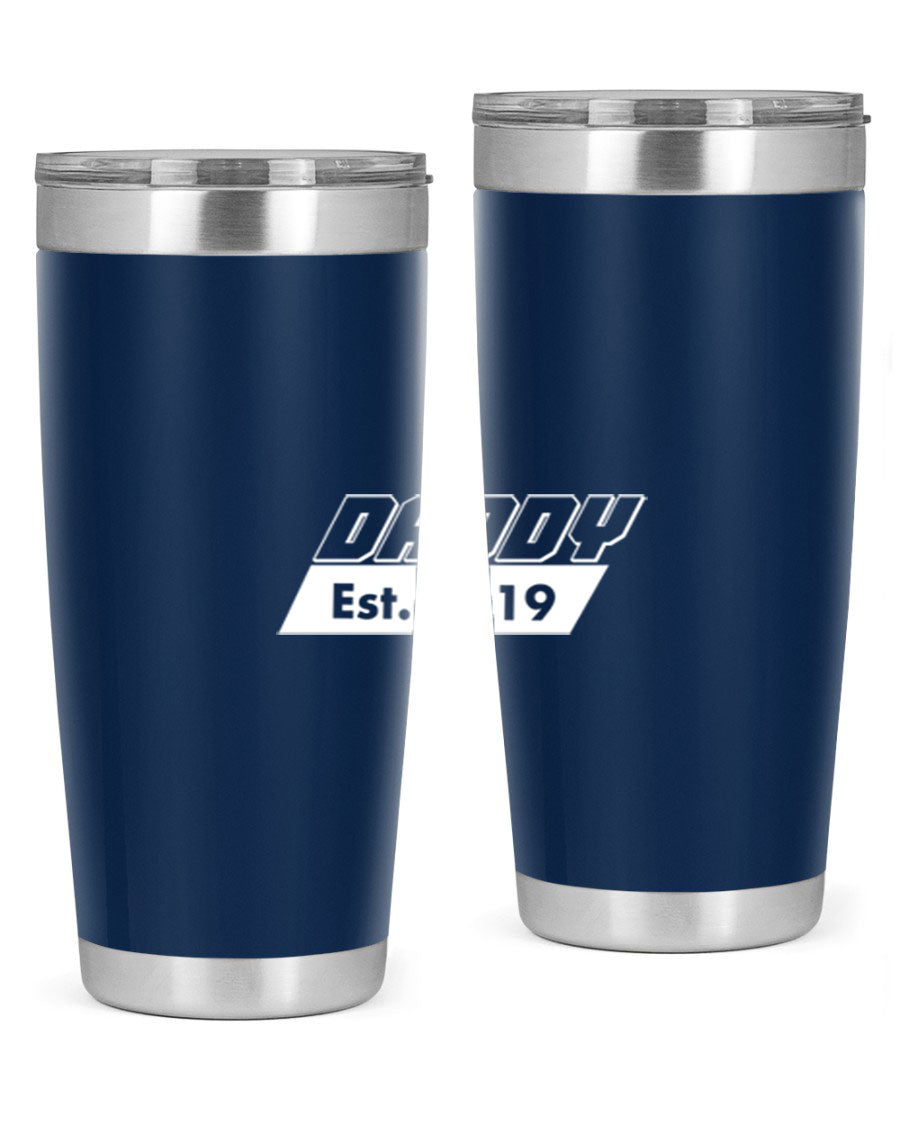 Daddy Est 24# Tumbler in stainless steel with a sleek design, perfect for keeping drinks hot or cold.