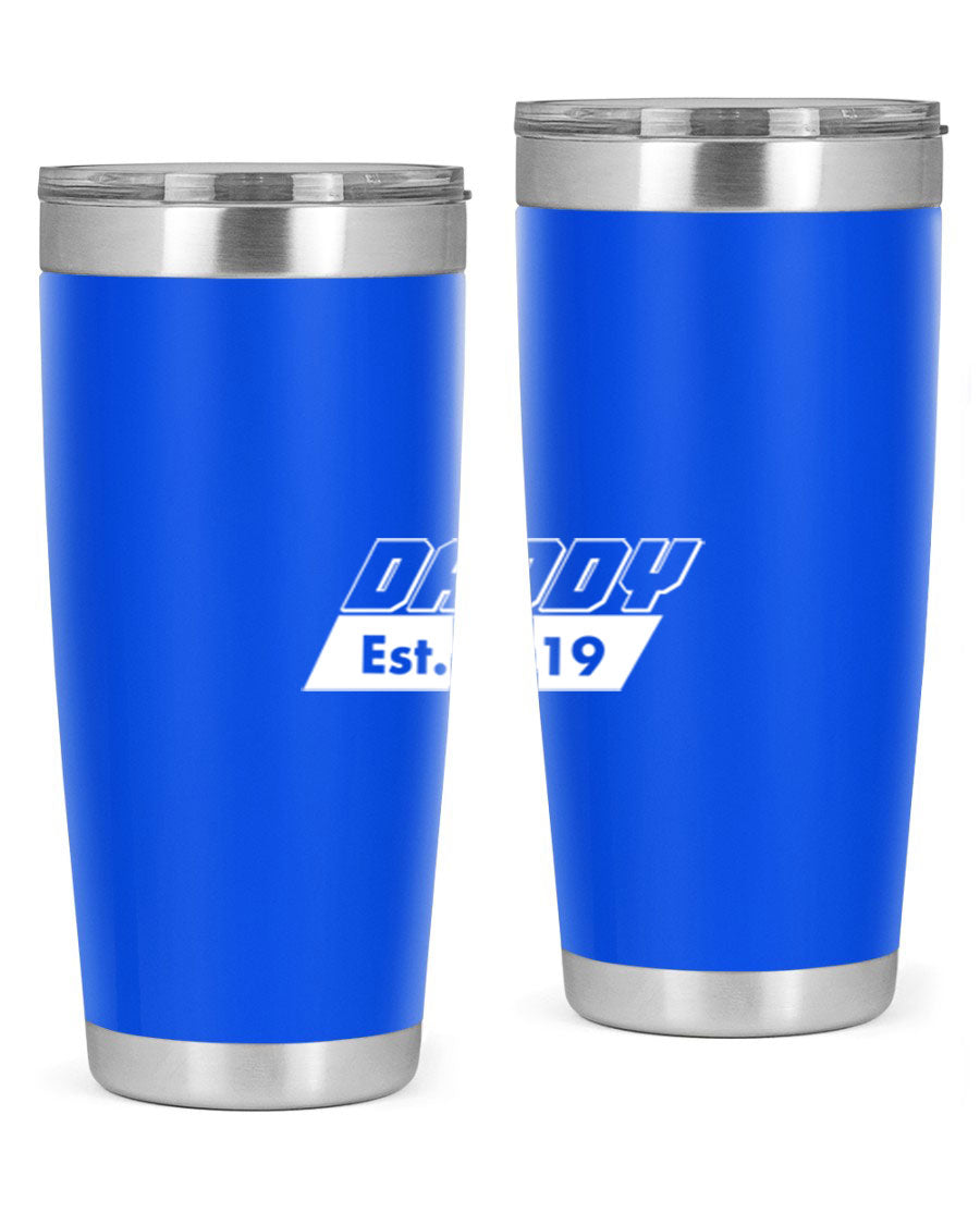 Daddy Est 24# Tumbler in stainless steel with a sleek design, perfect for keeping drinks hot or cold.
