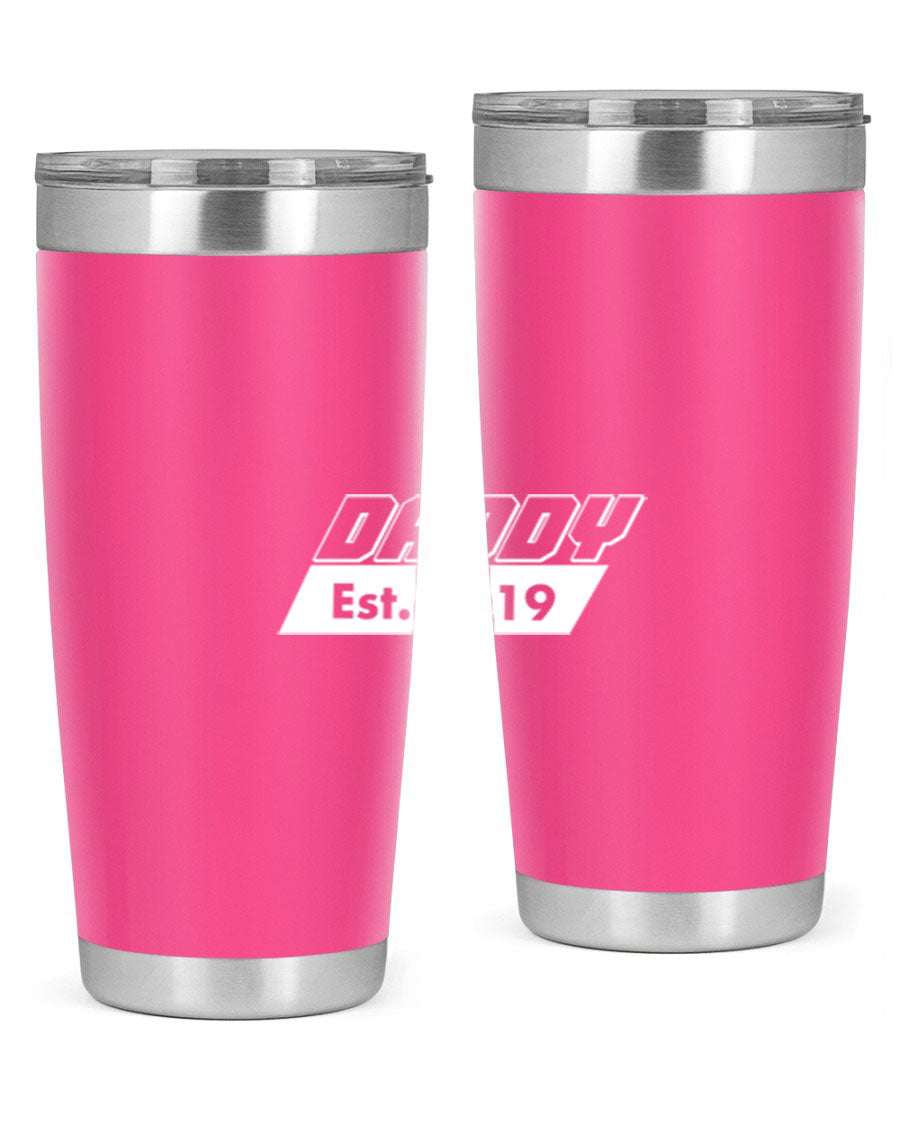 Daddy Est 24# Tumbler in stainless steel with a sleek design, perfect for keeping drinks hot or cold.