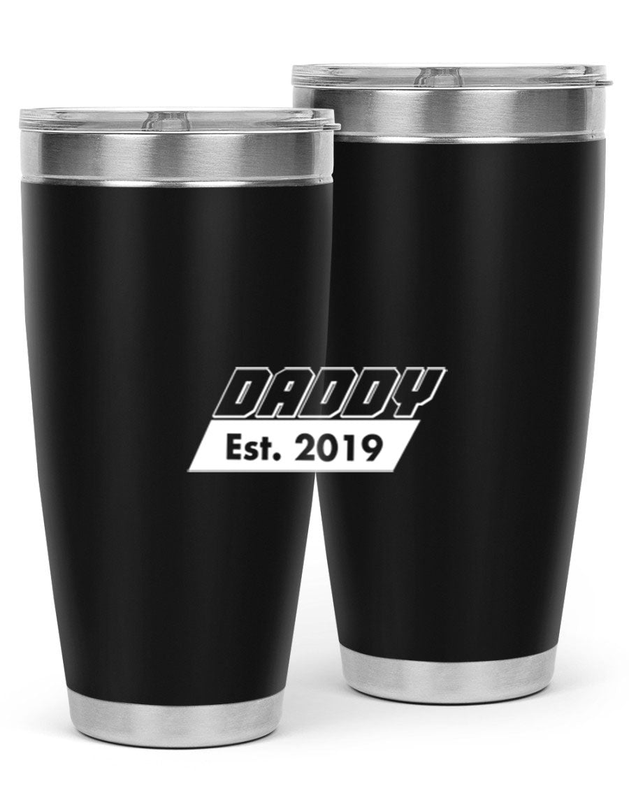 Daddy Est 24# Tumbler in stainless steel with a sleek design, perfect for keeping drinks hot or cold.