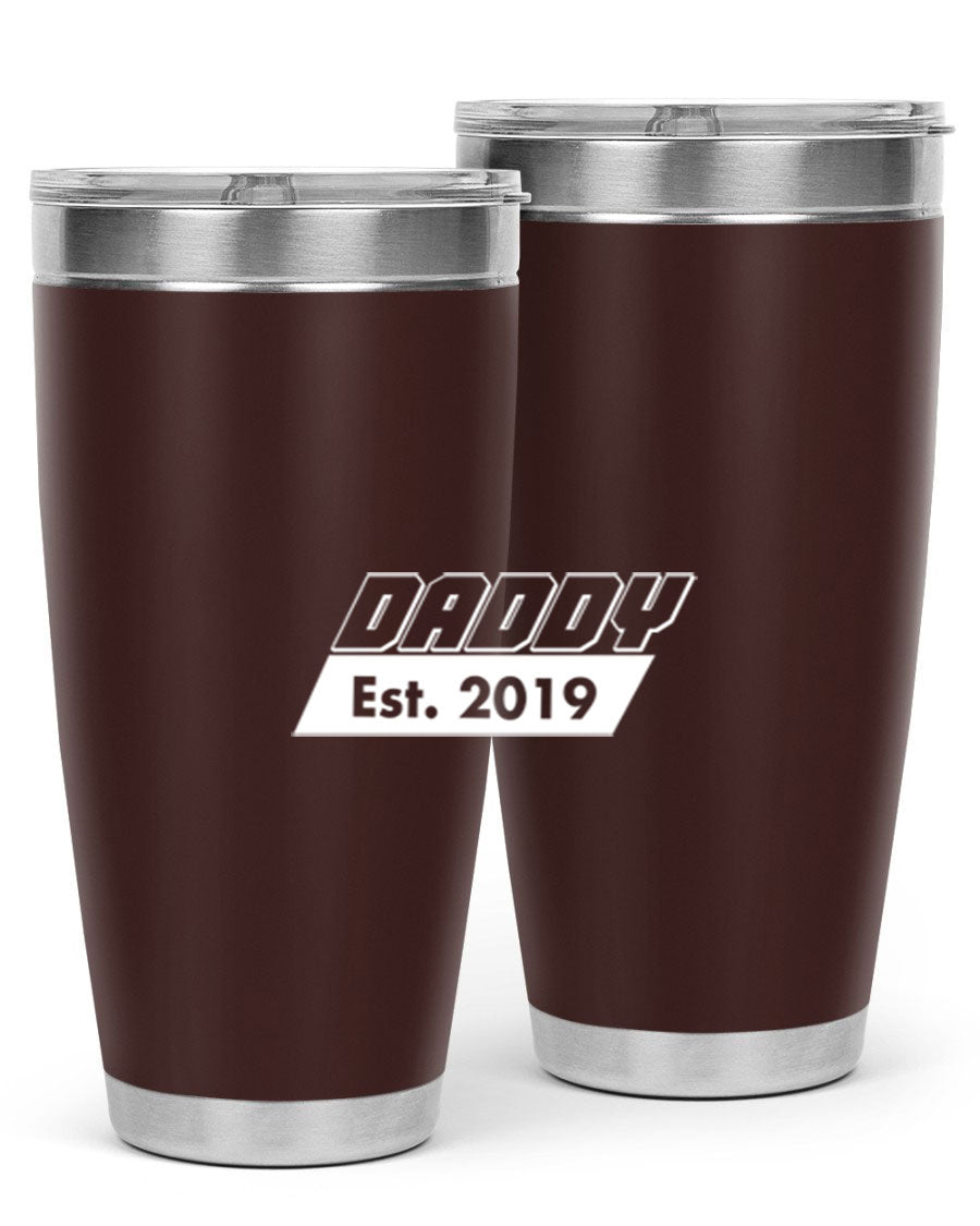 Daddy Est 24# Tumbler in stainless steel with a sleek design, perfect for keeping drinks hot or cold.