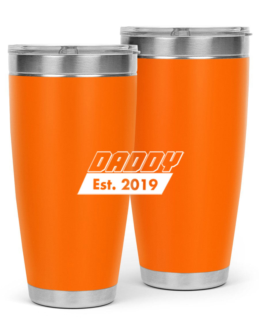 Daddy Est 24# Tumbler in stainless steel with a sleek design, perfect for keeping drinks hot or cold.
