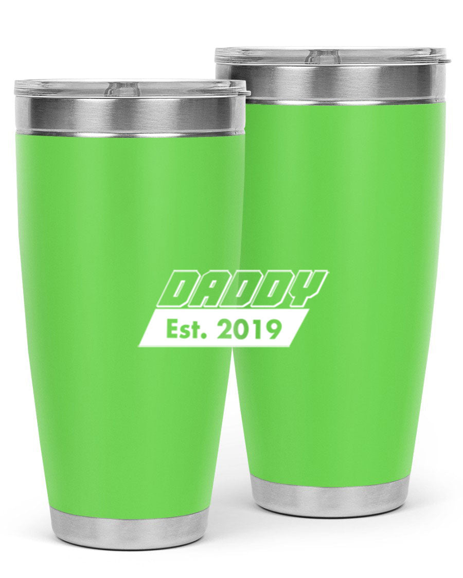 Daddy Est 24# Tumbler in stainless steel with a sleek design, perfect for keeping drinks hot or cold.