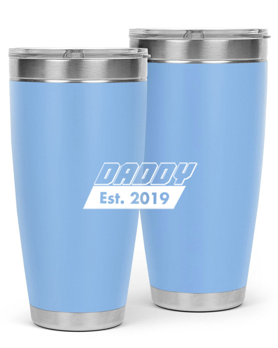 Daddy Est 24# Tumbler in stainless steel with a sleek design, perfect for keeping drinks hot or cold.