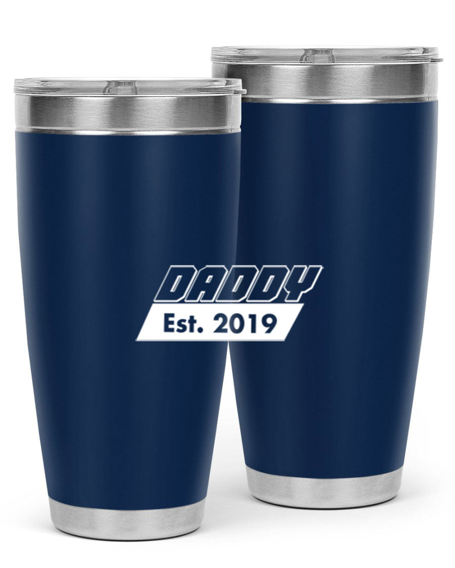 Daddy Est 24# Tumbler in stainless steel with a sleek design, perfect for keeping drinks hot or cold.