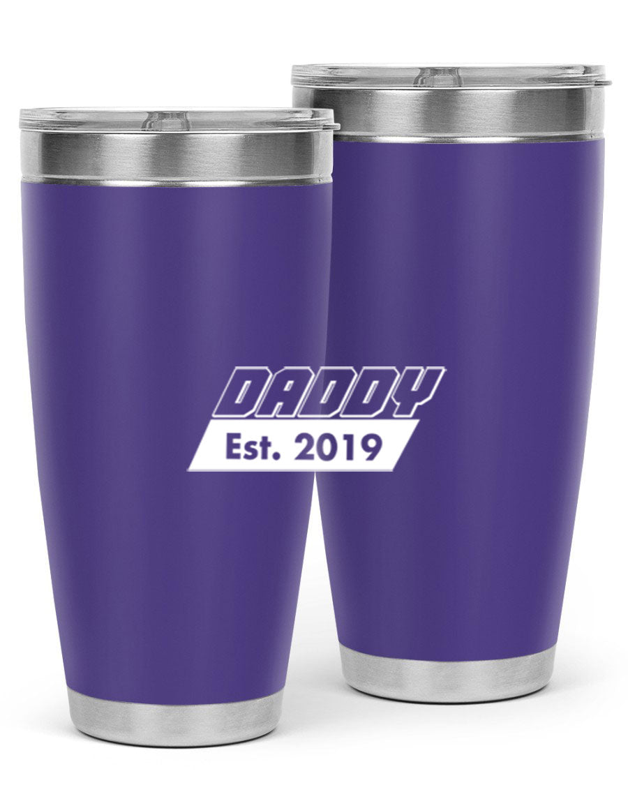 Daddy Est 24# Tumbler in stainless steel with a sleek design, perfect for keeping drinks hot or cold.