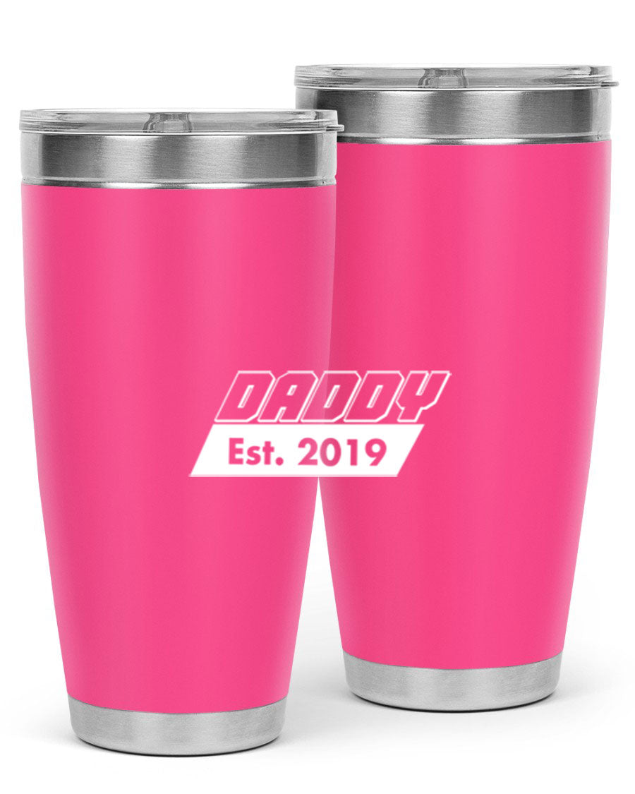 Daddy Est 24# Tumbler in stainless steel with a sleek design, perfect for keeping drinks hot or cold.