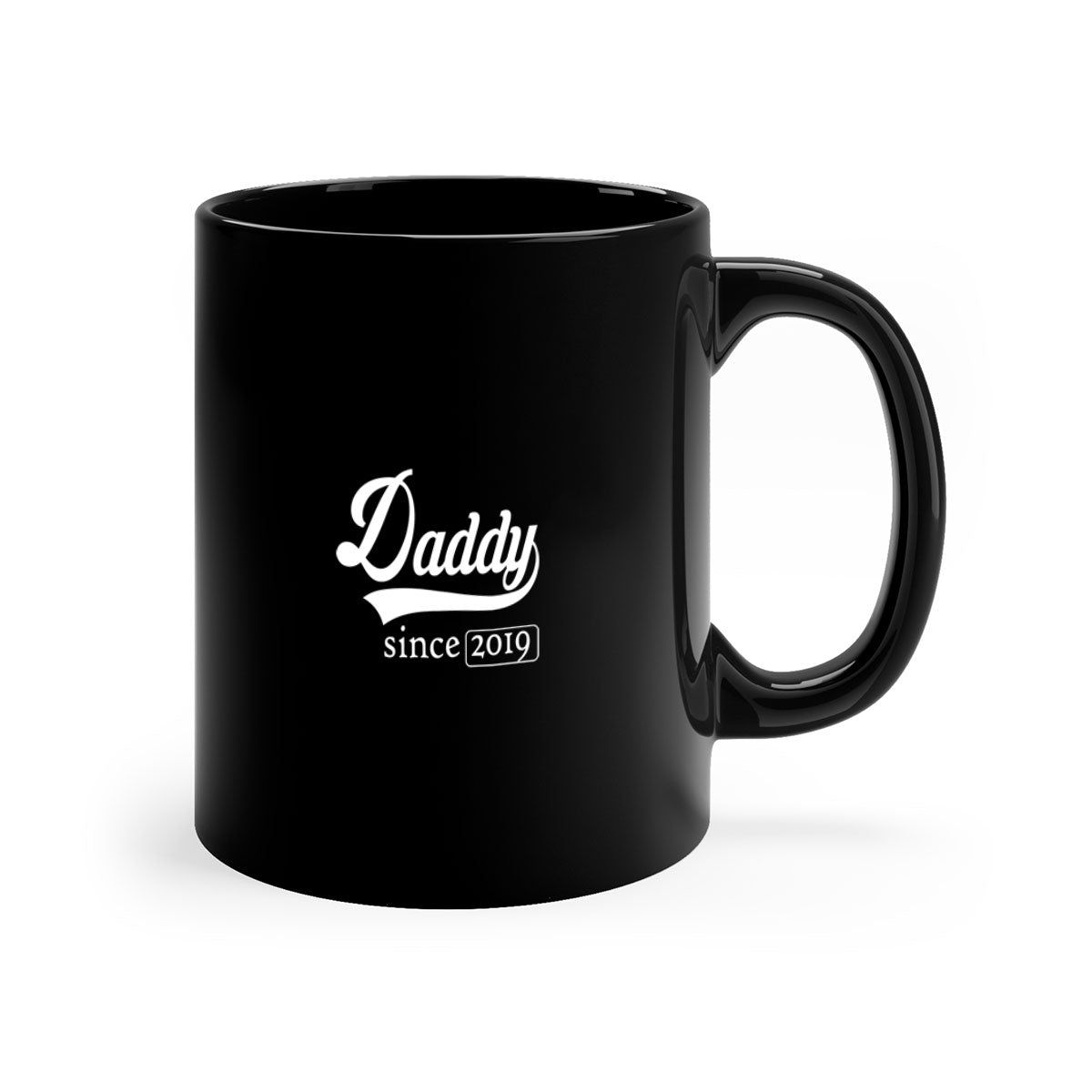 Daddy Since K 23# Mug with colorful handle and glossy finish, available in multiple colors and sizes.