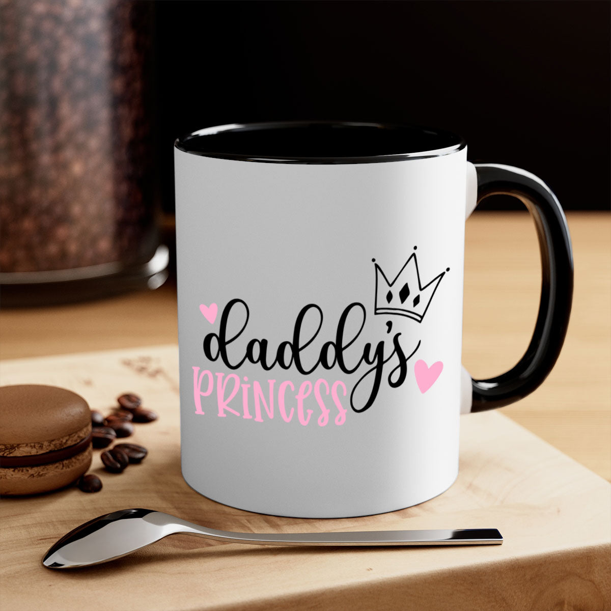 Daddys Princess Style 100# Mug featuring a glossy finish, colored handle, and interior, available in multiple colors.