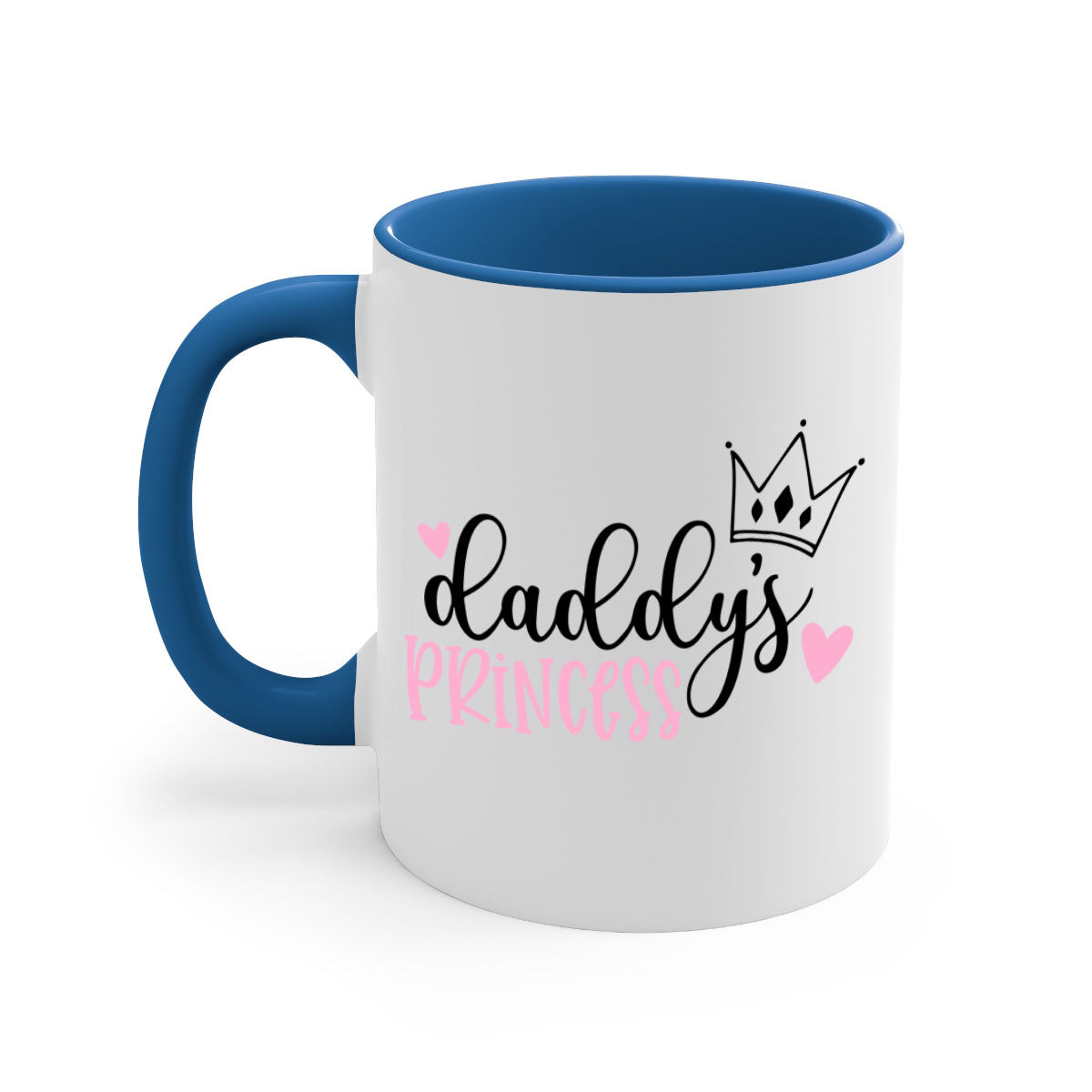 Daddys Princess Style 100# Mug featuring a glossy finish, colored handle, and interior, available in multiple colors.