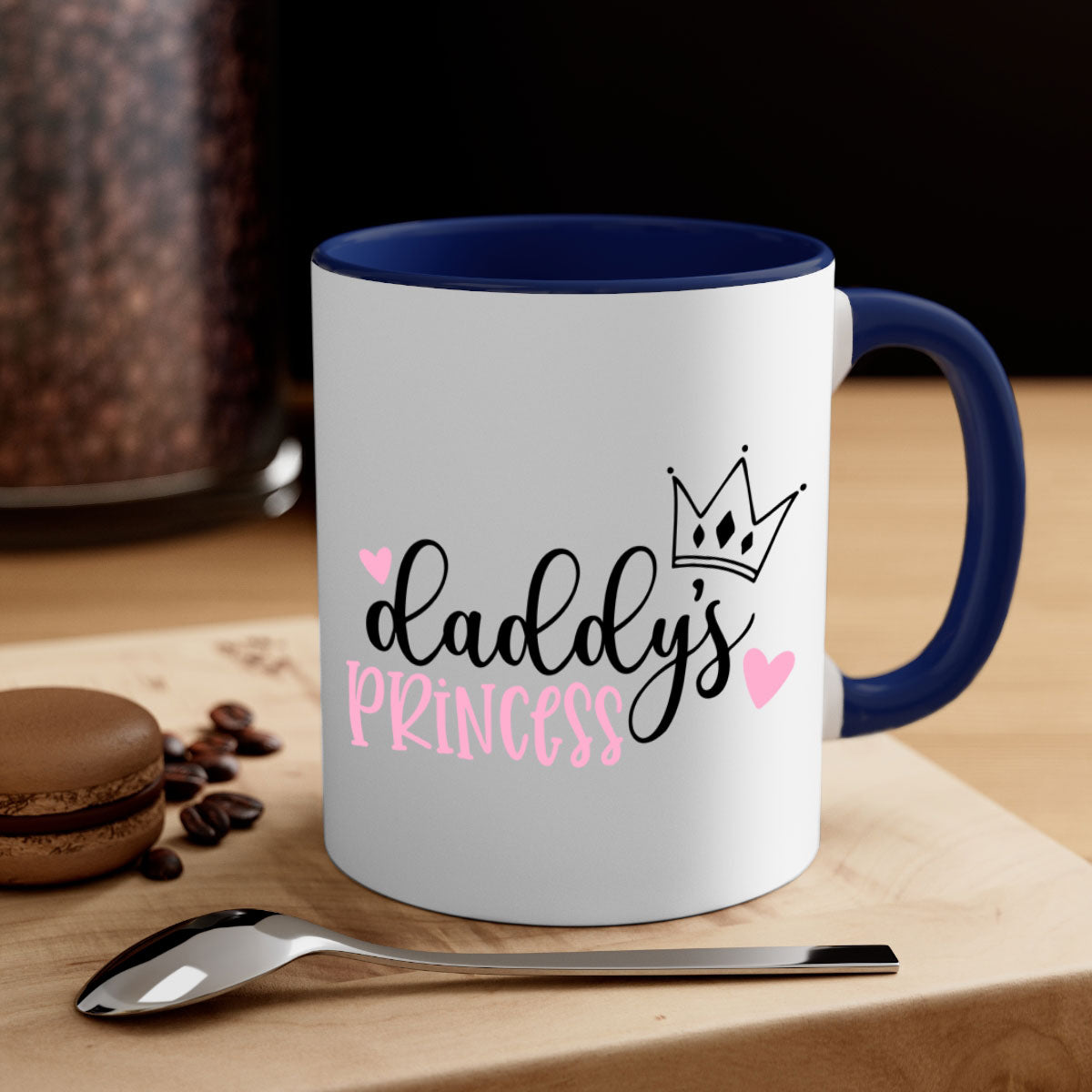 Daddys Princess Style 100# Mug featuring a glossy finish, colored handle, and interior, available in multiple colors.