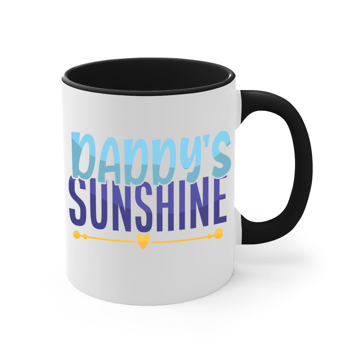 Daddys Sunshine 19# Mug featuring a glossy finish, colored handle, and interior, available in multiple colors.
