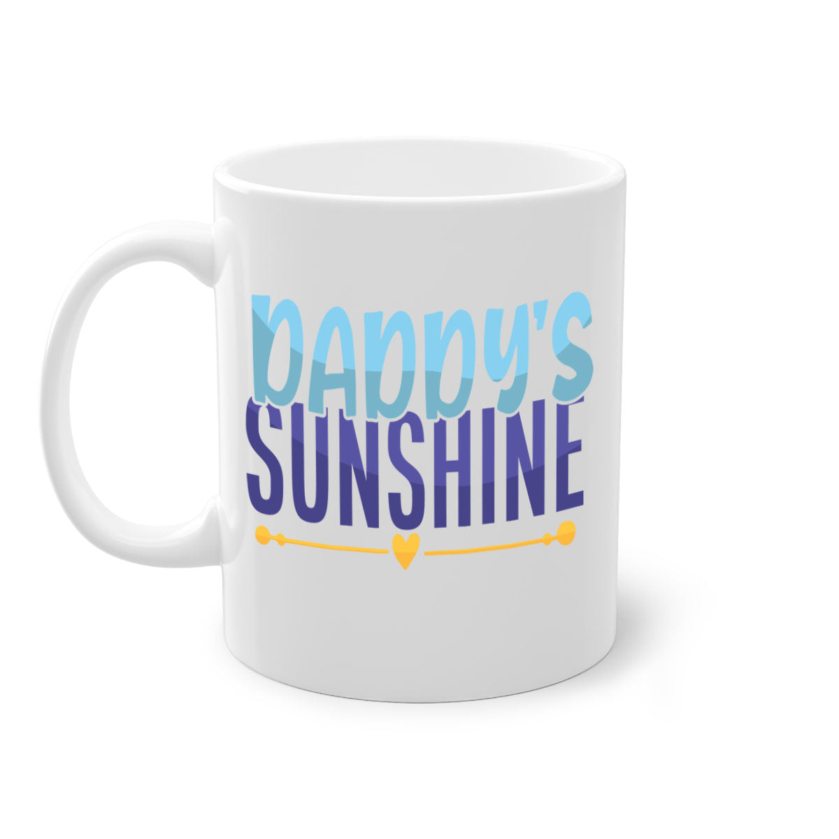 Daddys Sunshine 19# Mug featuring a glossy finish, colored handle, and interior, available in multiple colors.