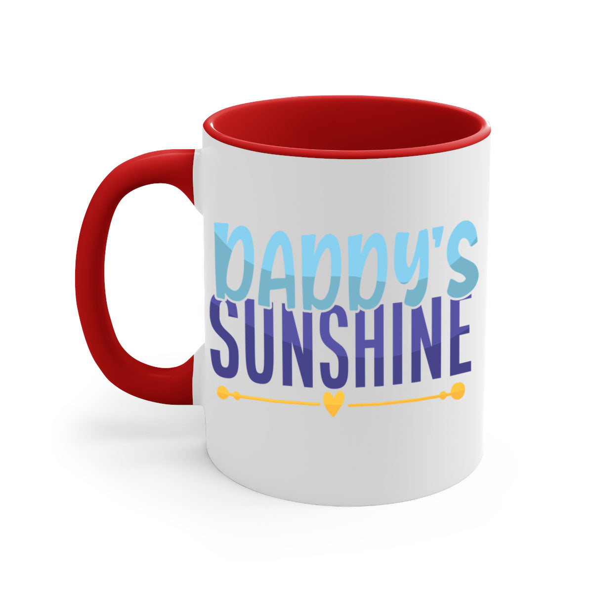 Daddys Sunshine 19# Mug featuring a glossy finish, colored handle, and interior, available in multiple colors.