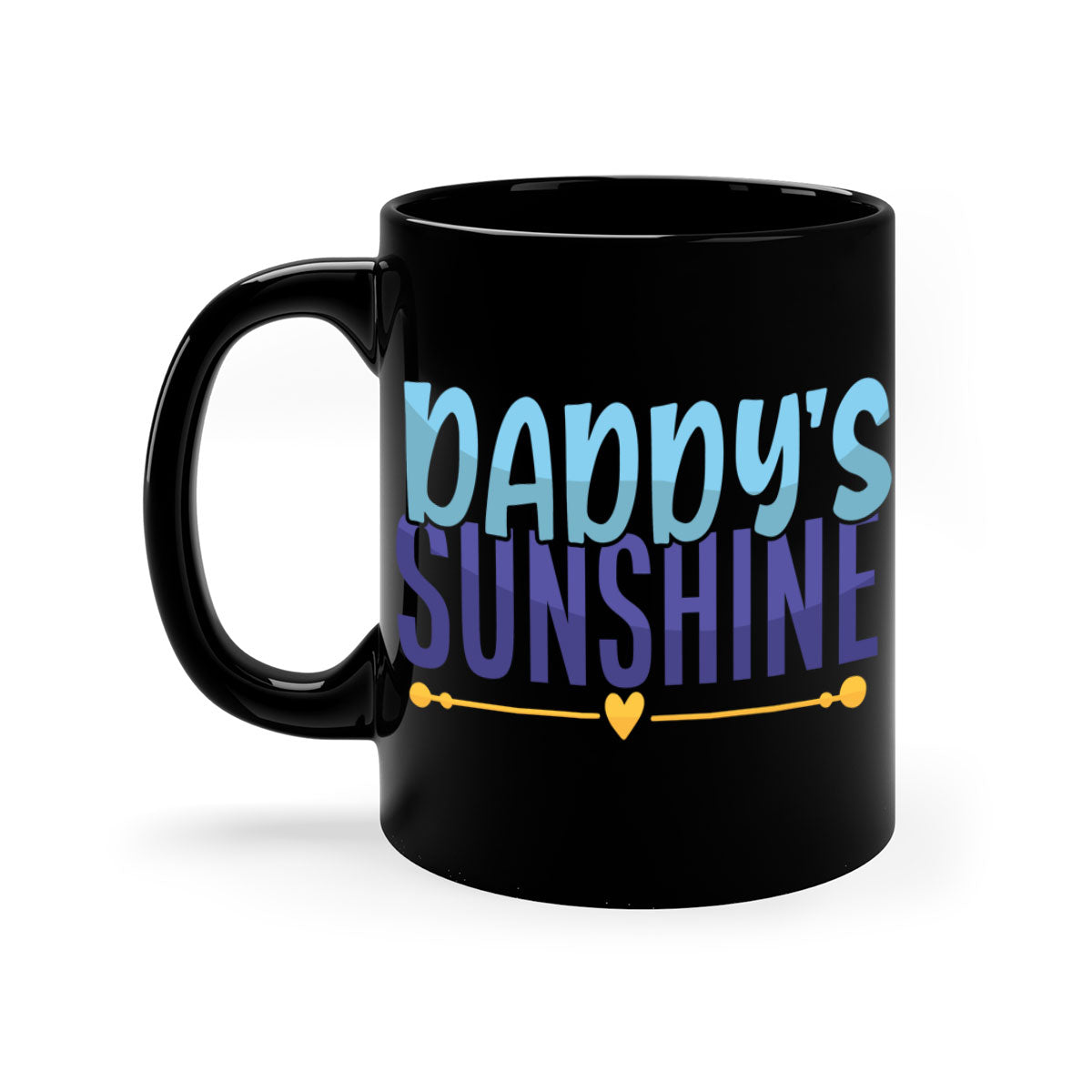 Daddys Sunshine 19# Mug featuring a glossy finish, colored handle, and interior, available in multiple colors.