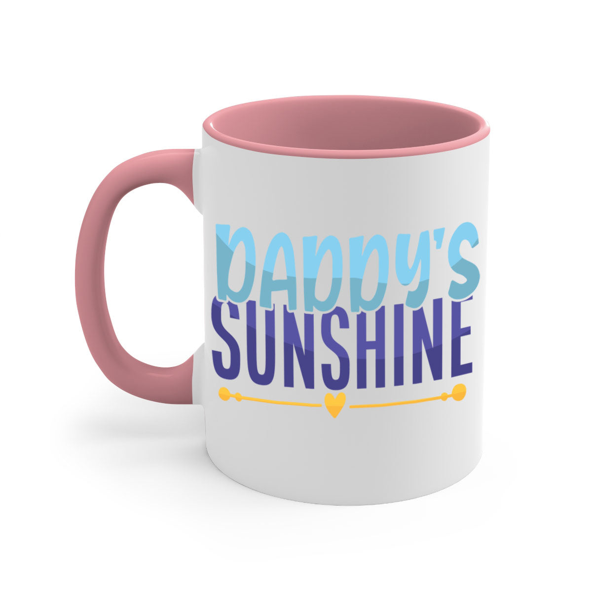Daddys Sunshine 19# Mug featuring a glossy finish, colored handle, and interior, available in multiple colors.