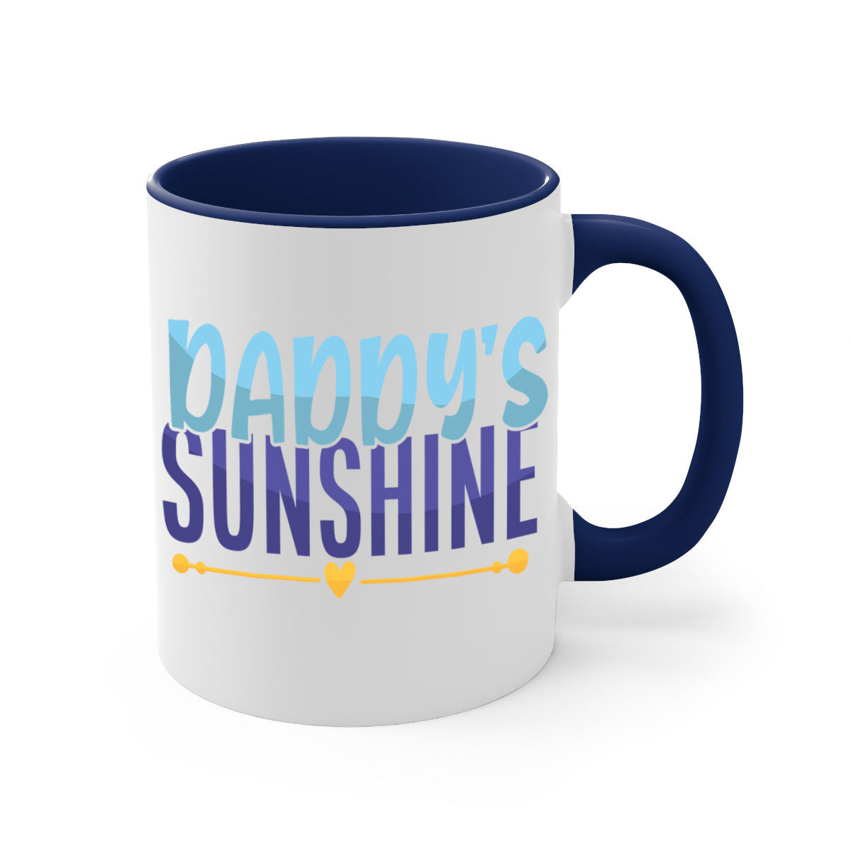 Daddys Sunshine 19# Mug featuring a glossy finish, colored handle, and interior, available in multiple colors.