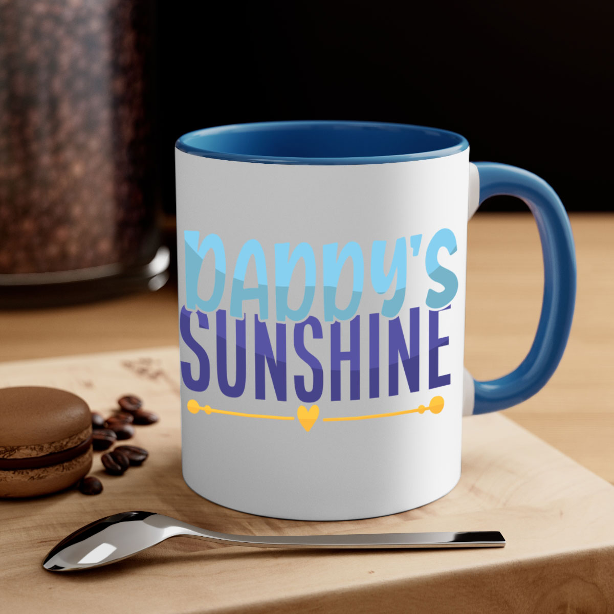Daddys Sunshine Style 267# Mug with colorful handle and glossy finish, available in multiple colors.