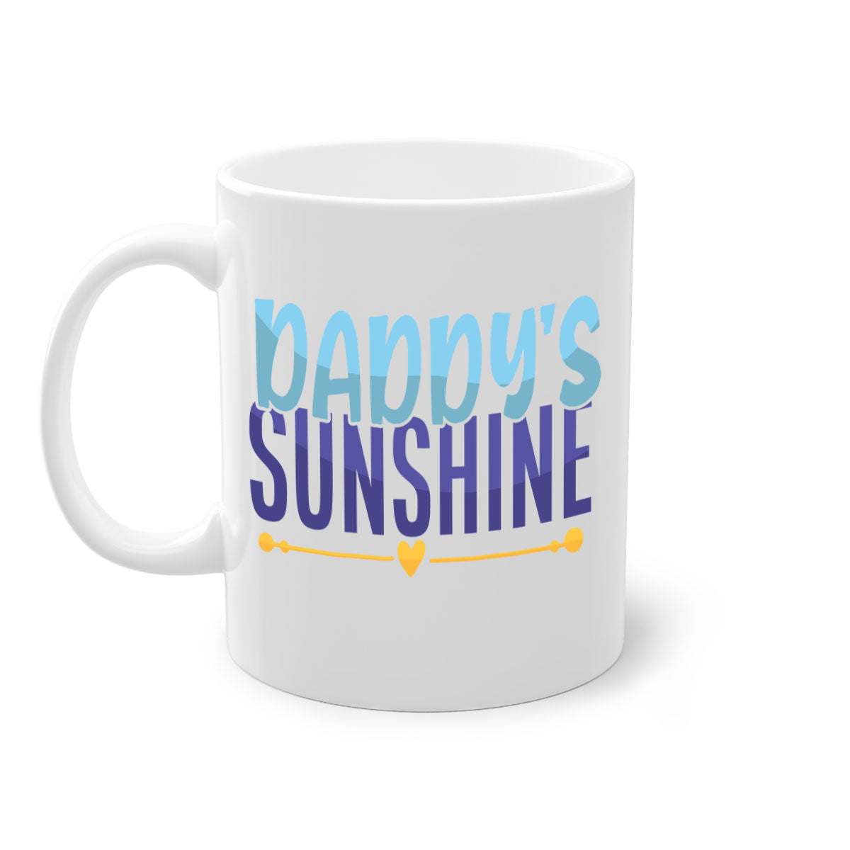Daddys Sunshine Style 267# Mug with colorful handle and glossy finish, available in multiple colors.