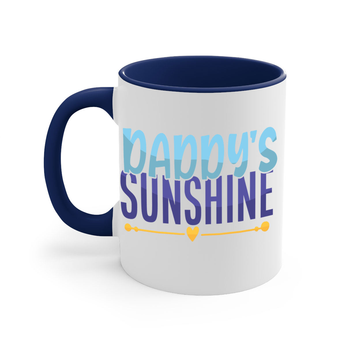 Daddys Sunshine Style 267# Mug with colorful handle and glossy finish, available in multiple colors.