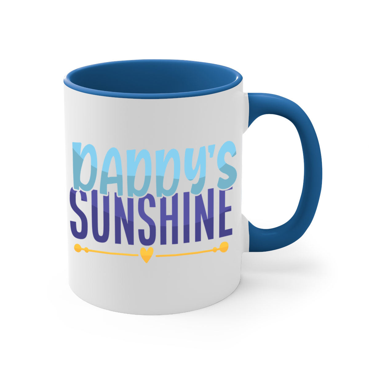 Daddys Sunshine Style 267# Mug with colorful handle and glossy finish, available in multiple colors.
